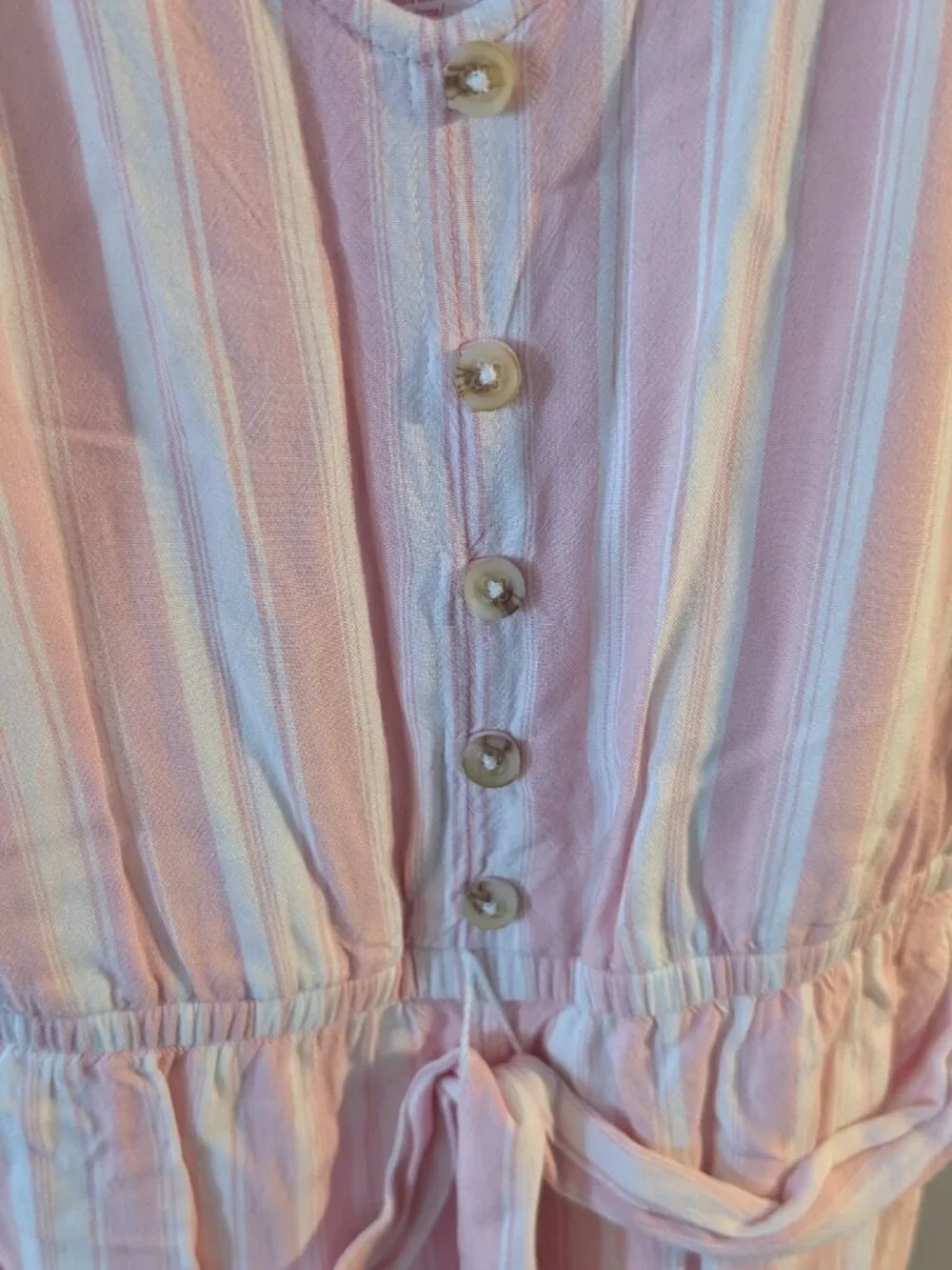 Justice Pink Striped Jumpsuit - Size 10